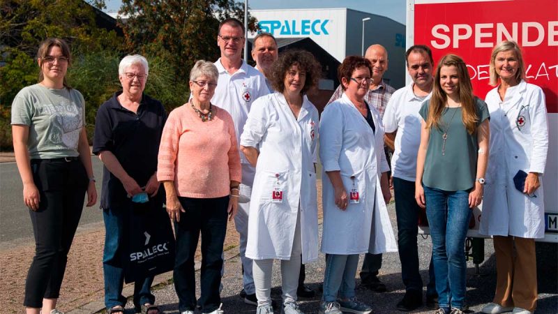Der unternehmensinterne Blutspendetag bei SPALECK war ein voller Erfolg. Das DRK-Blutspendeteam, der Bocholter DRK-Stadtverband sowie das SPALECK Organisationsteam freuen sich über die rege Mitarbeiter-Beteiligung.